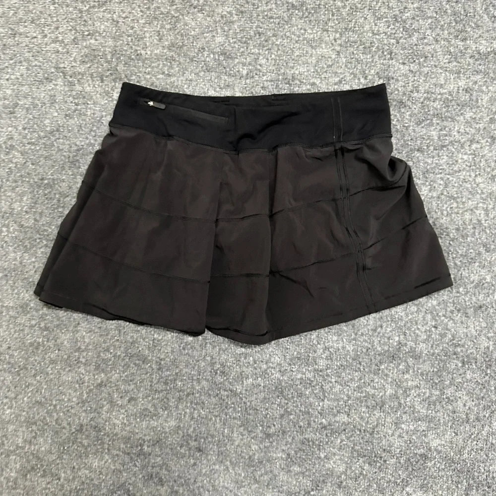 Lululemon Skort Womens Size 6 Black Pace Rival Tiered Athletic Tennis Golf Skirt